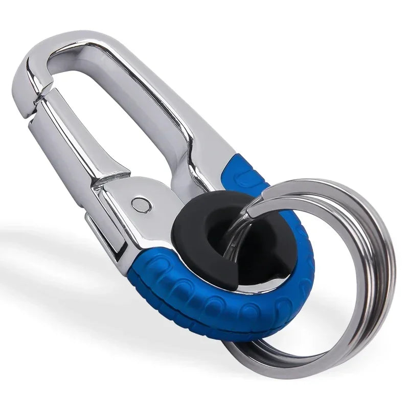 Keychain Buckle For Men Stainless Steel Key Ring Key Chain Hook Outdoor Carabiner Climbing Keyfob Accessories Rugged Belt Clip