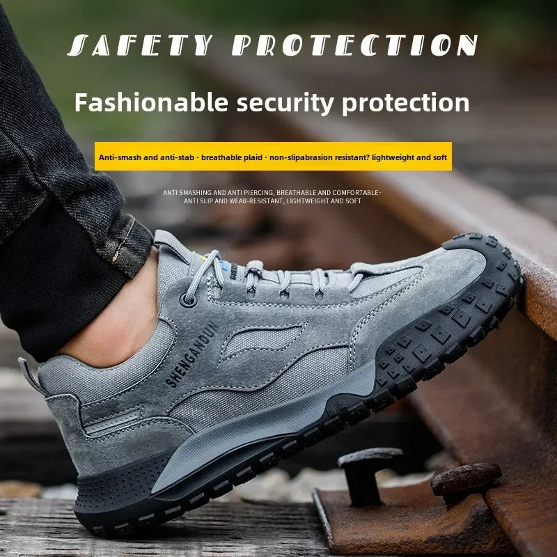 Anti Smash working shoes with steel toe Anti Puncture industrial Safety Shoes men Anti Scalding safety boots for electrician