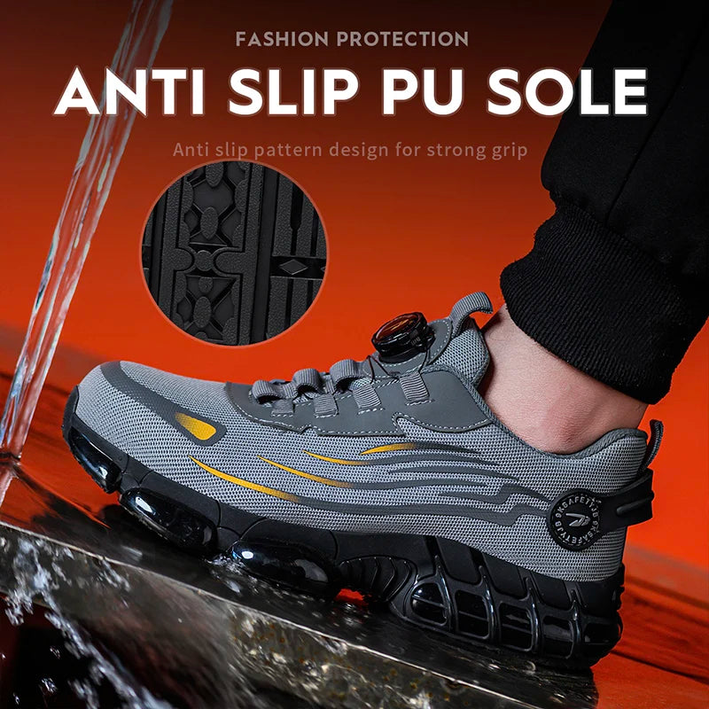 Size 47 48 Work Safety Shoes Men Women Air Cushion Steel Toe Shoes Puncture Proof Safety Boots Protective Work Sneakers