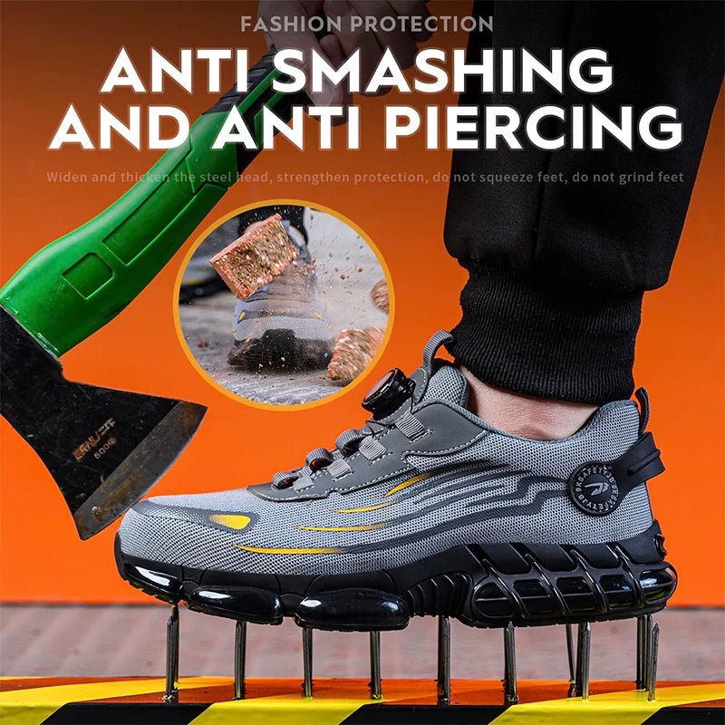 Size 47 48 Work Safety Shoes Men Women Air Cushion Steel Toe Shoes Puncture Proof Safety Boots Protective Work Sneakers