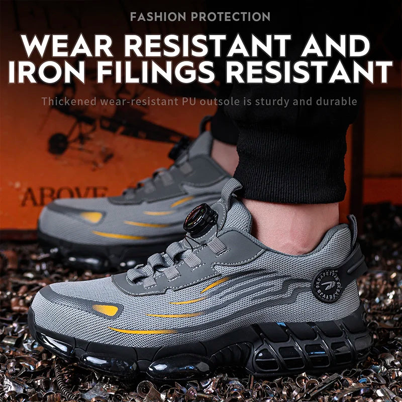 Size 47 48 Work Safety Shoes Men Women Air Cushion Steel Toe Shoes Puncture Proof Safety Boots Protective Work Sneakers