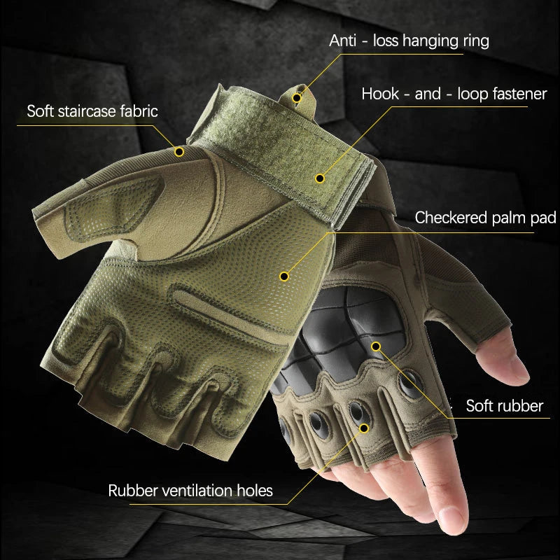 Cycling Tactical Gloves Men Women Half Finger Soft Shell Gloves Spring Summer Training Combat Protection Motorcycle Gloves