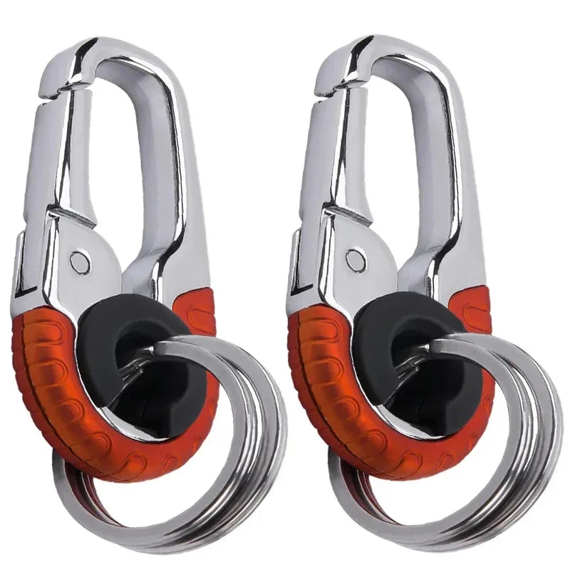 Keychain Buckle For Men Stainless Steel Key Ring Key Chain Hook Outdoor Carabiner Climbing Keyfob Accessories Rugged Belt Clip
